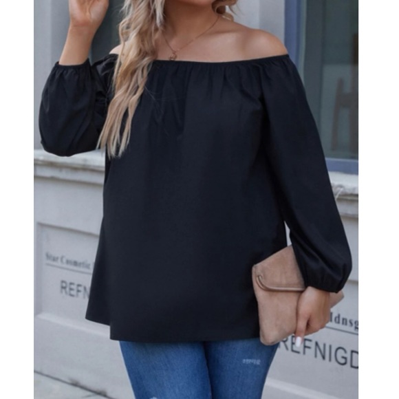 Luxe plus size off shoulder top - Picture 4 of 5